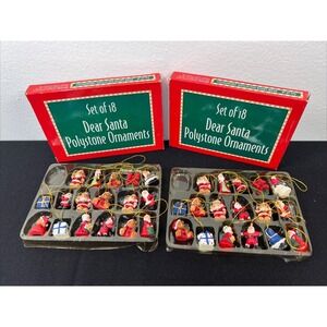 Lot Of 34 Victorian Santa Polystone Mini Christmas Tree Ornaments Giftco Inc